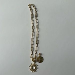 Gold plated necklace with pendants